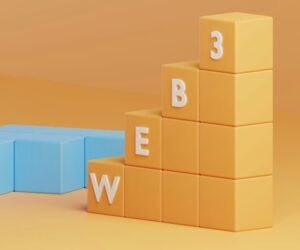 a 3d rendering of a building made of blocks